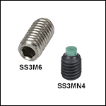 M3 x 0.5 Stainless Steel or Alloy Steel Setscrews