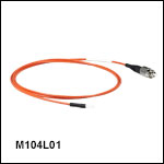 Ø200 µm Core, 0.50 NA, FC/PC to Ferrule Patch Cables with Ø2.5 mm Ferrules, PVC Jacket