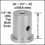 Ø1in (Ø25.0 mm) Pedestal Posts, 1/4in-20 (M6) Taps