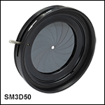 SM3-Threaded, Lever-Actuated Iris Diaphragm