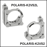 Polaris® Ø2in Vertical Drive Mirror Mount, 2 Vertical-Drive Adjusters, Monolithic Optic Retention
