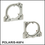 Ø6in Low-Distortion Ruggedized Kinematic Mirror Mount, 2 Adjusters