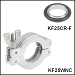 KF25 Flange-Centering O-Ring Carrier and Wing Nut Clamp