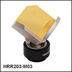 Mounted Hollow Retroreflector, Unprotected Gold