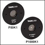 Pinholes, Stainless Steel Foils, SM1-Threaded Housings