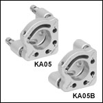 Ø1/2in Kinematic Mirror Mounts, 2 Adjusters, Monolithic Optic Retention<br>