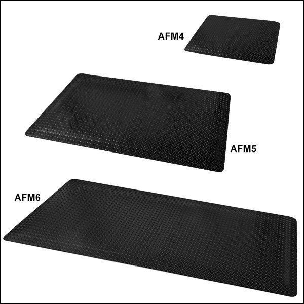 Anti-Fatigue Gray Floor Mats, 4 Count