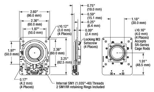 Mechanical Drawings of the Elliptec<sup>®</sup> Rotation Mount