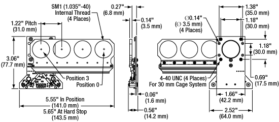 Mechanical Drawings of the Four-Position Slider