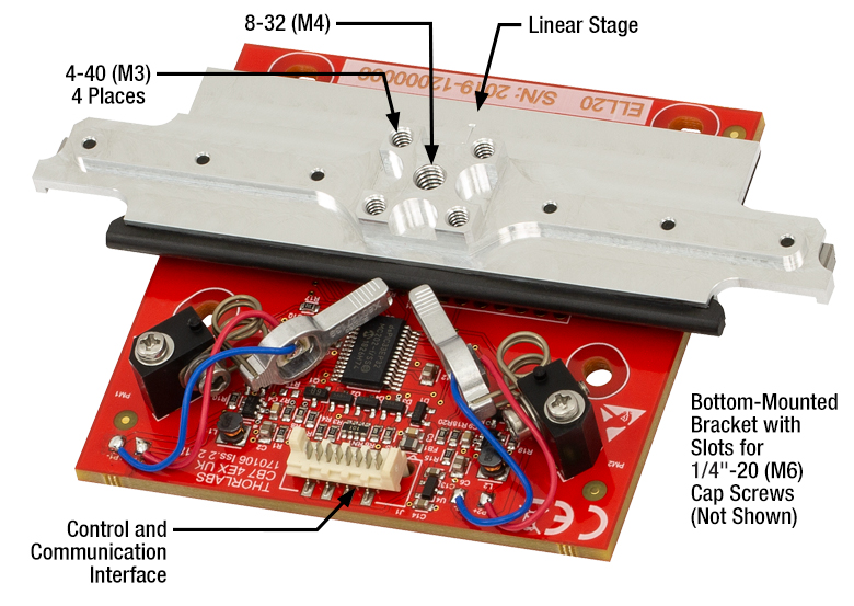 60 mm Linear Translation Stage with Resonant Piezoelectric Motors