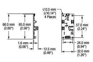 Mechanical Drawings of the Remote Handset