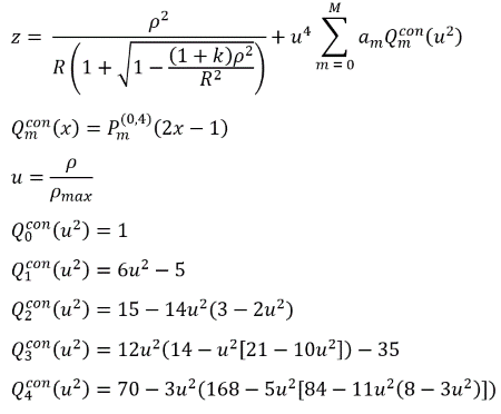 Forbes Aspheric Lens Equation