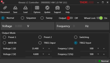 Screen Shot of the KLC101 Software