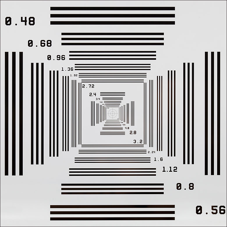 Optical Resolution Test Chart