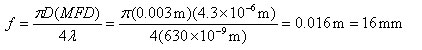 focal length of collimating lens