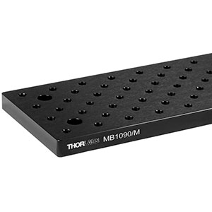 MB1090/M - 100 mm x 900 mm x 12.7 mm Aluminum Breadboard, M6 Double-Density Taps