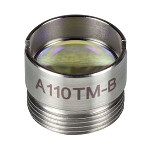 A110TM-B - f = 6.24 mm, NA = 0.40, Mounted Aspheric Lens, ARC: 650 - 1050 nm