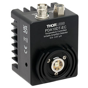 PDA10DT-EC - InGaAs Amplified Detector with TEC, 0.9 - 2.57 µm, DC-Coupled Amplifier, Ø1 mm, 100 - 240 VAC