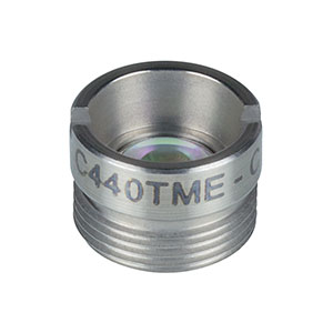 C440TME-C - f = 2.95 mm, NA = 0.27, Mounted Geltech Aspheric Lens, AR-Coated: 1050-1620 nm