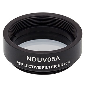 NDUV05A - SM1-Threaded Mount, Ø25 mm UVFS Reflective ND Filter, OD: 0.5