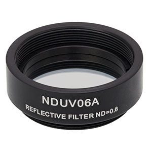 NDUV06A - SM1-Threaded Mount, Ø25 mm UVFS Reflective ND Filter, OD: 0.6