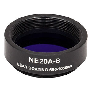 NE20A-B - Ø25 mm Absorptive Neutral Density Filter, ARC: 650-1050 nm, SM1-Threaded Mount, OD: 2.0