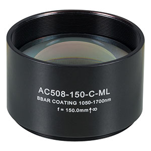 AC508-150-C-ML - f=150 mm, Ø2in Achromatic Doublet, SM2-Threaded Mount, ARC: 1050-1700 nm 