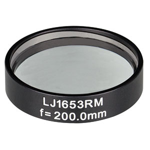 LJ1653RM - f = 200.0 mm, Ø1in, N-BK7 Mounted Plano-Convex Round Cyl Lens