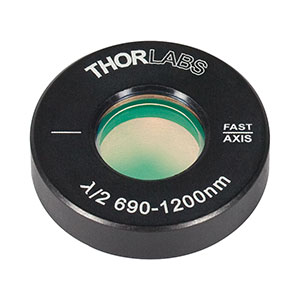AHWP05M-980 - Ø1/2in Mounted Quartz Zero-Order Achromatic Half-Wave Plate, Ø1in Mount, 690 - 1200 nm