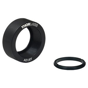 AD18T - Ø1in OD Adapter for Ø18 mm Optic, Internally Threaded, 0.38in Thick