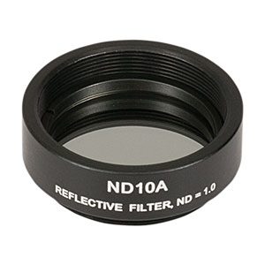 ND10A - Reflective Ø25 mm ND Filter, SM1-Threaded Mount, Optical Density: 1.0