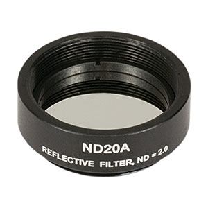 ND20A - Reflective Ø25 mm ND Filter, SM1-Threaded Mount, Optical Density: 2.0