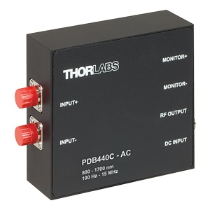 PDB440C-AC - Fixed Gain Balanced Amp. Photodetector, 15 MHz, InGaAs, 800 - 1700 nm, AC Coupled