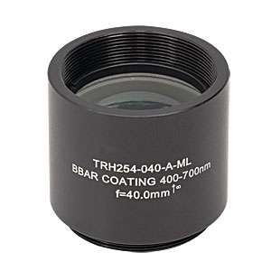 TRH254-040-A-ML - Ø1in Hastings Achromatic Triplet, SM1-Threaded Mount, f = 40 mm, ARC: 400 - 700 nm