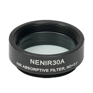 NENIR30A - Ø25 mm NIR Absorptive ND Filter, SM1-Threaded Mount, OD: 3.0