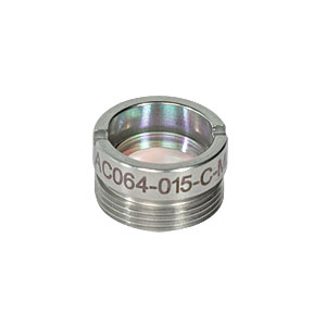 AC064-015-C-ML - f=15 mm, Ø6.35 mm Achromatic Doublet, M9x0.5 Threaded Mount, ARC: 1050-1620 nm 