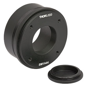 SM1A44 - Nikon Eclipse Ti Microscope Camera Port Adapter, Internal SM1 Threads, External SM2 Threads, 30 mm Cage Compatibility