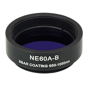 NE60A-B - Ø25 mm Absorptive Neutral Density Filter, ARC: 650-1050 nm, SM1-Threaded Mount, OD: 6.0