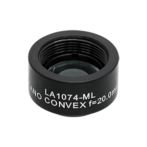 LA1074-ML - Ø1/2in N-BK7 Plano-Convex Lens, SM05-Threaded Mount, f = 20 mm, Uncoated