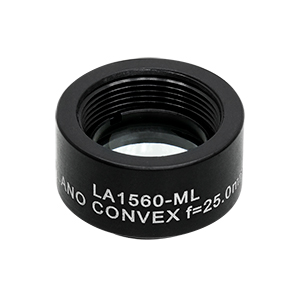 LA1560-ML - Ø1/2in N-BK7 Plano-Convex Lens, SM05-Threaded Mount, f = 25 mm, Uncoated