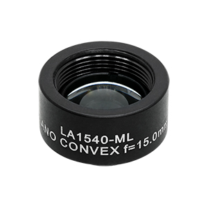 LA1540-ML - Ø1/2in N-BK7 Plano-Convex Lens, SM05-Threaded Mount, f = 15 mm, Uncoated