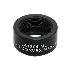 LA1304-ML - Ø1/2in N-BK7 Plano-Convex Lens, SM05-Threaded Mount, f = 40 mm, Uncoated