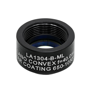 LA1304-B-ML - Ø1/2in N-BK7 Plano-Convex Lens, SM05-Threaded Mount, f = 40 mm, ARC: 650-1050 nm