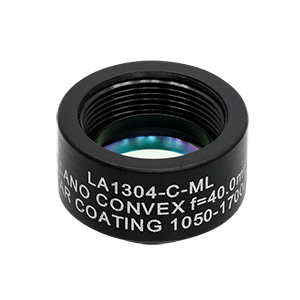 LA1304-C-ML - Ø1/2in N-BK7 Plano-Convex Lens, SM05-Threaded Mount, f = 40 mm, ARC: 1050-1700 nm