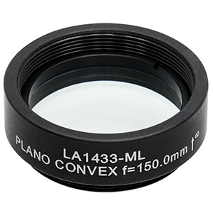 LA1433-ML - Ø1in N-BK7 Plano-Convex Lens, SM1-Threaded Mount, f = 150 mm, Uncoated