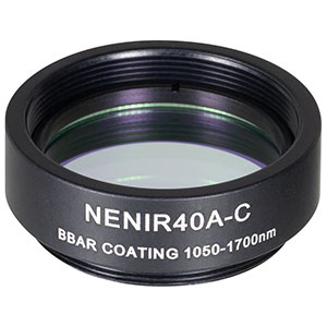 NENIR40A-C - Ø25 mm AR-Coated Absorptive Neutral Density Filter, SM1-Threaded Mount, 1050 - 1700 nm, OD: 4.0