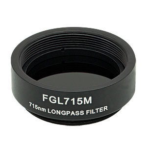 FGL715M - Ø25 mm RG715 Colored Glass Filter, SM1-Threaded Mount, 715 nm Longpass
