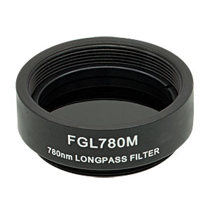FGL780M - Ø25 mm RG780 Colored Glass Filter, SM1-Threaded Mount, 780 nm Longpass