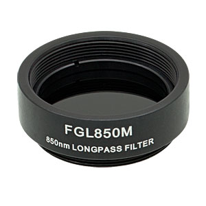 FGL850M - Ø25 mm RG850 Colored Glass Filter, SM1-Threaded Mount, 850 nm Longpass