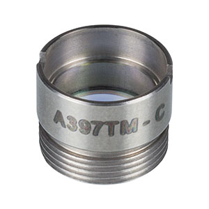 A397TM-C - f = 11.00 mm, NA = 0.30, WD = 8.44 mm, Mounted Aspheric Lens, ARC: 1050 - 1620 nm